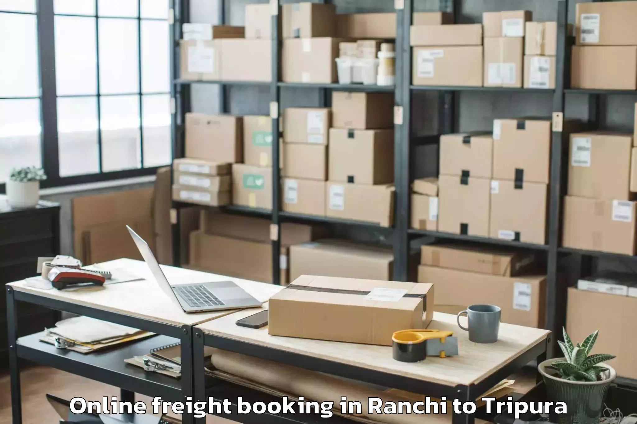 Book Ranchi to Agartala Online Freight Booking Online